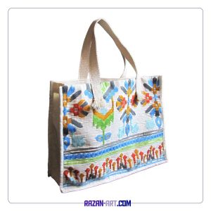 کیف توت‌بگ سوزن‌دوزی سنتی کرم کد B712