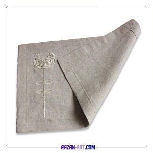 زیربشقابی لینن گلدوزی‌شده طرح قاصدک کد B711
